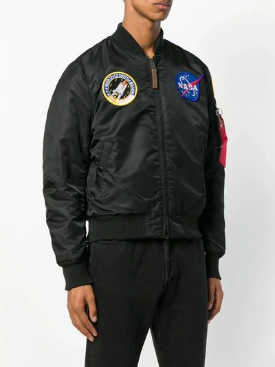 Shop Alpha Industries Ma1 Nasa Bomber Jacket In Black
