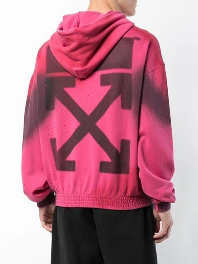 Shop Off-white Spray Hoodie In Pink