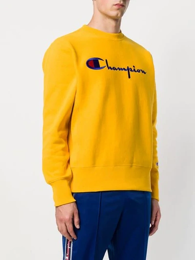 Shop Champion Logo Sweatshirt - Yellow