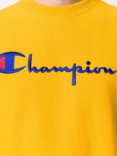 Shop Champion Logo Sweatshirt - Yellow