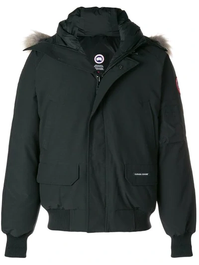 Shop Canada Goose Fur Hooded Jacket In Black