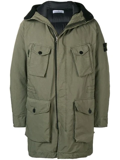 Shop Stone Island Multi-pocket Coat In Green