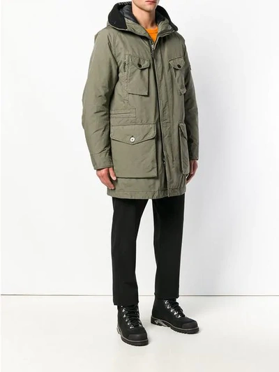 Shop Stone Island Multi-pocket Coat In Green