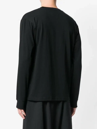 Shop Yohji Yamamoto Signture Printed T-shirt - Black