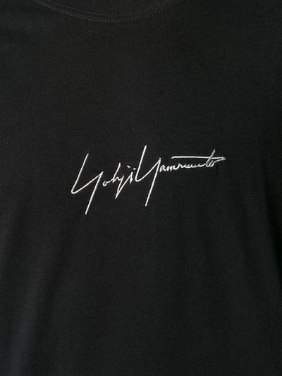Shop Yohji Yamamoto Signture Printed T-shirt - Black