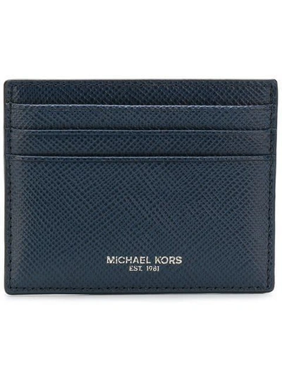 Shop Michael Kors Bryant Card Case In Blue