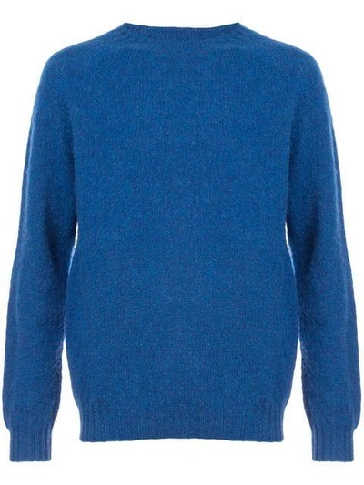 Shop Officine Generale Knit Sweater - Blue