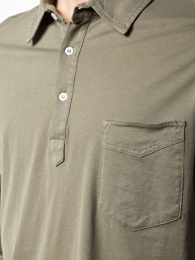 Shop Officine Generale Plain Polo Shirt - Green