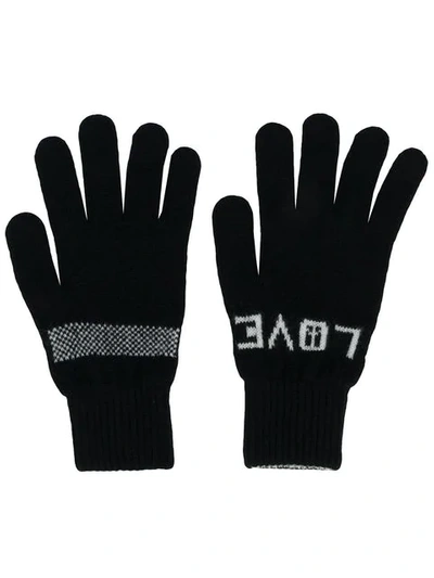 Shop Paul Smith Peace/love Gloves In Black