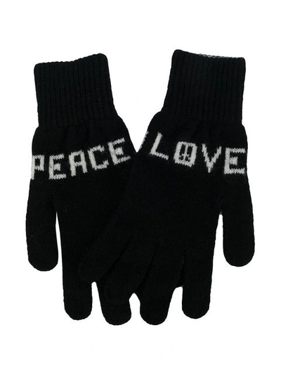 Shop Paul Smith Peace/love Gloves In Black