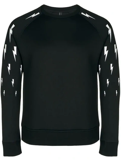 Neil Barrett Lightning Bolt-print Stretch-jersey Sweatshirt In 524 ...