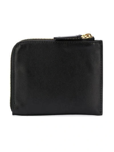 Shop Maison Kitsuné Logo Zipped Wallet - Black