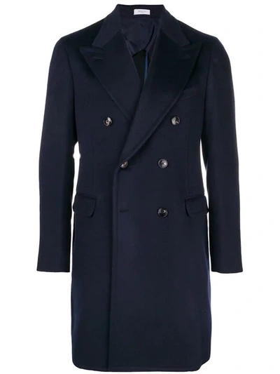 Shop Boglioli Double Breasted Coat In 0780 Blue