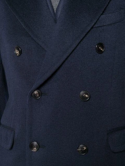 Shop Boglioli Double Breasted Coat In 0780 Blue