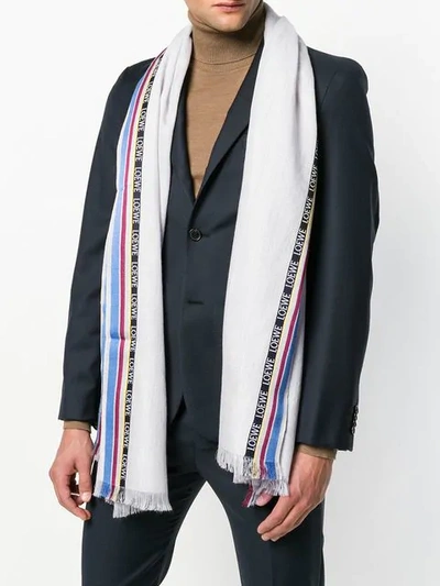fringed edge stripe scarf