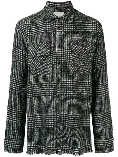 Shop Laneus Checked Shirt Jacket - Grey