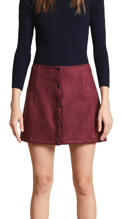 Shop Bb Dakota Jack Can't Buy Me Love Faux Suede Skirt In Cranberry