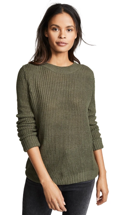 Shop Bb Dakota Know Thy Self Back Cutout Sweater In Olive Night