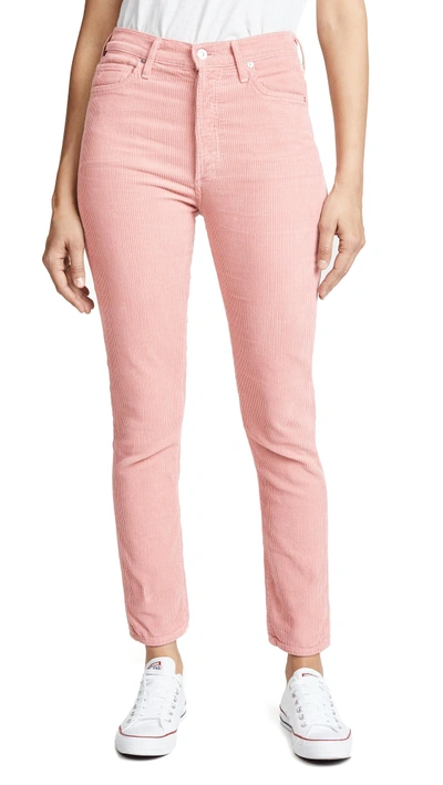 Shop Citizens Of Humanity Olivia High Rise Slim Ankle Jeans In Pink Dust