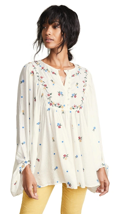 Shop Free People Kiss From A Rose Blouse In Ivory
