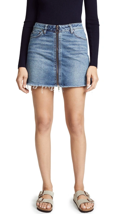 Shop Free People Zip It Up Miniskirt In Blue