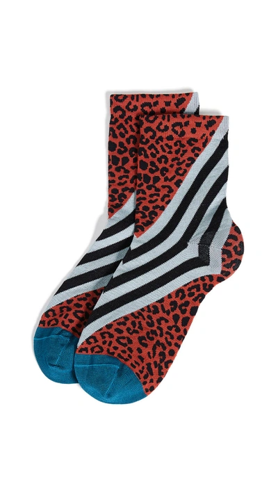 Shop Hysteria Samanta Ankle Socks In Red/multi