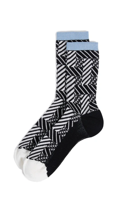 Shop Hysteria Greta Crew Socks In Black/white