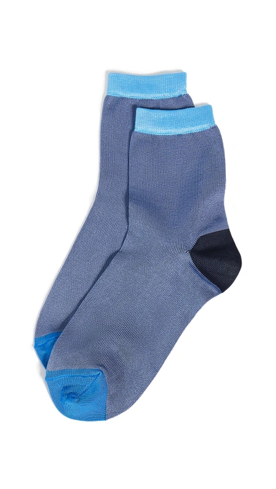 Shop Hysteria Grace Ankle Socks In Blue