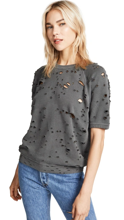 Shop Nsf Lucas Distressed Sweatshirt In Pigment Black