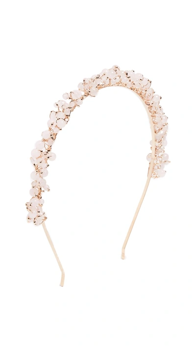 Shop Rosantica Bouquet Headband In Yellow Gold/white