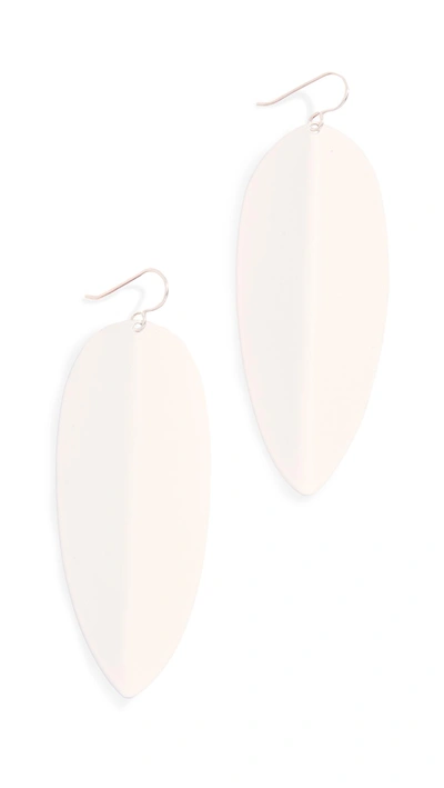 Shop Simon Miller Medium Pointed Shield Earrings In White
