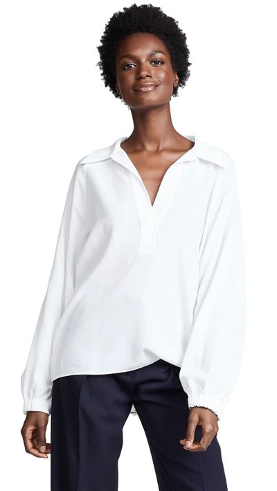 Shop Tibi Easy Polo In White