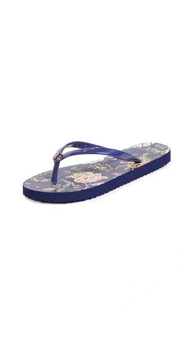 Shop Tory Burch Thin Flip Flops In Montauk Navy/happy Times