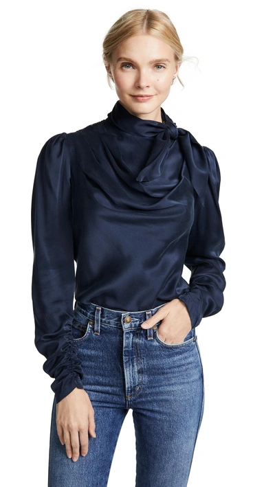 Shop Zimmermann Scarf Bodice Top In French Navy