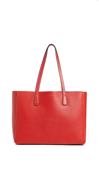 Shop Tory Burch Phoebe Tote In Red/pink