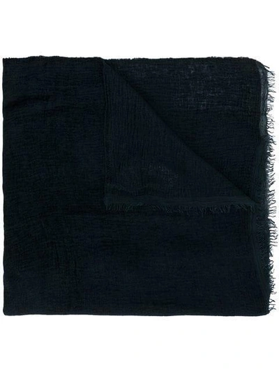 Shop Faliero Sarti Wide Distressed Finish Scarf - Blue