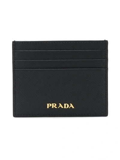Shop Prada Leather Card Holder - Black