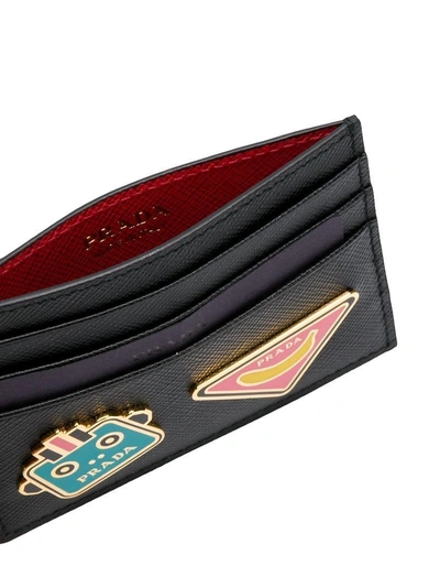 Shop Prada Leather Card Holder - Black