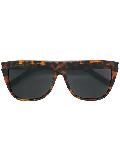 Shop Saint Laurent New Wave 1 Sunglasses In Brown