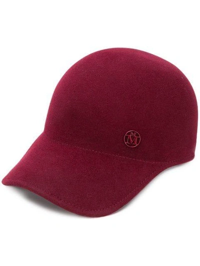 Shop Maison Michel Logo Plaque Baseball Cap In Red