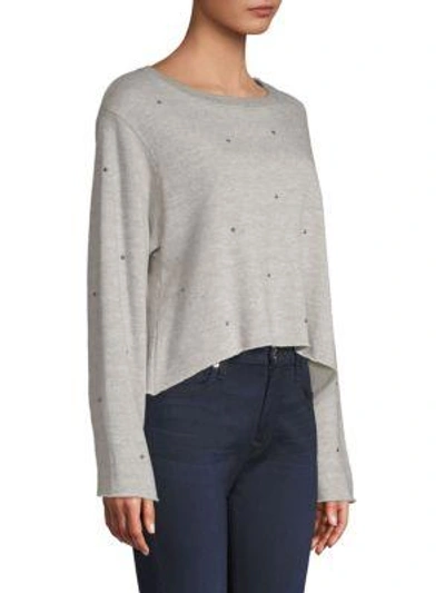 Shop Sundry Boxy Studded Sweatshirt In Heather Grey