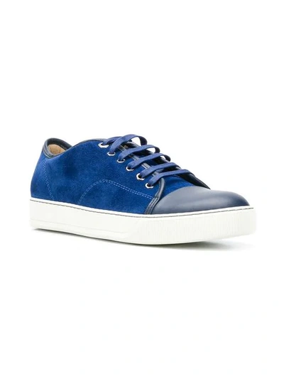 Shop Lanvin Toe-capped Sneakers In Blue