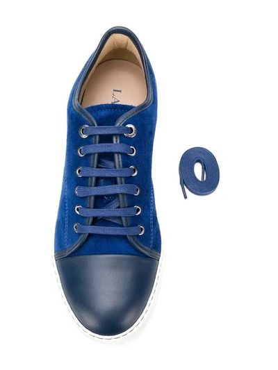 Shop Lanvin Toe-capped Sneakers In Blue