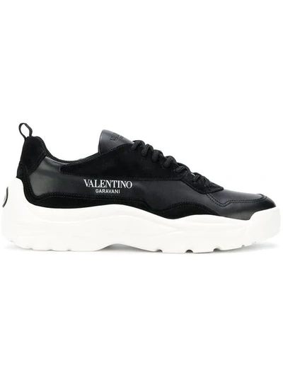 Shop Valentino Low Top Sneakers In Black