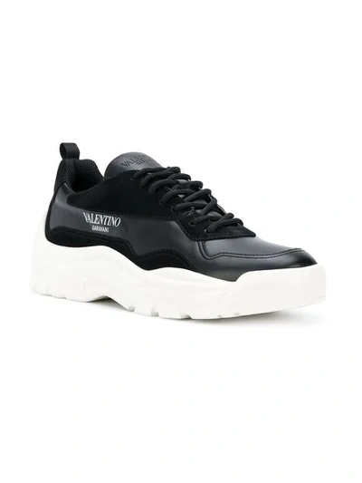 Shop Valentino Low Top Sneakers In Black