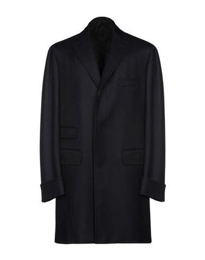 Shop Doriani Coat In Dark Blue