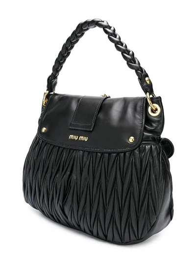 Shop Miu Miu Coffer Tote Bag In Black