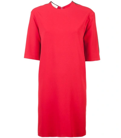 Shop Gucci Web Tunic Dress In Red