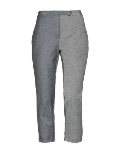 Shop Thom Browne Cropped Pants & Culottes In Grey