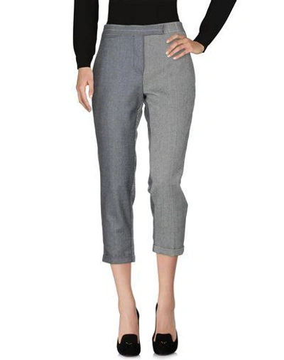 Shop Thom Browne Cropped Pants & Culottes In Grey